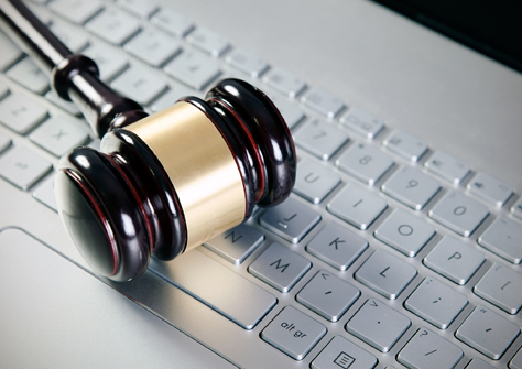 Keyboard and gavel for digital accessibility lawsuits