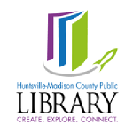 Huntsville Library Logo. Create Explore Connect